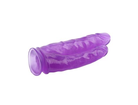 Podwójne dildo Hi Rubber fioletowe PVC 25 cm - 4